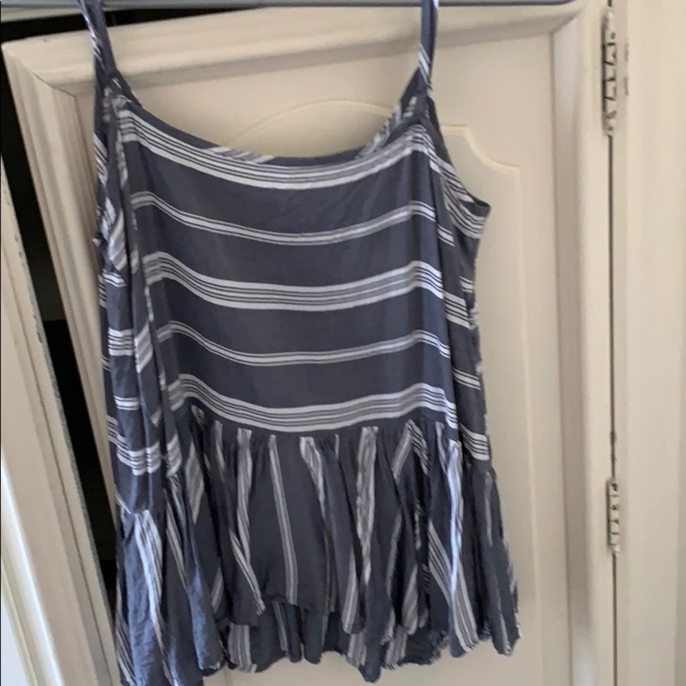blue and white striped tank !